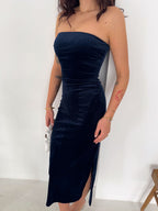 Damska sukienka midi z weluru