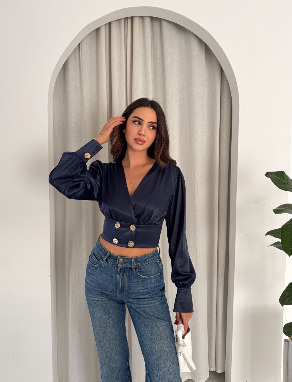 Damska bluzka satynowa