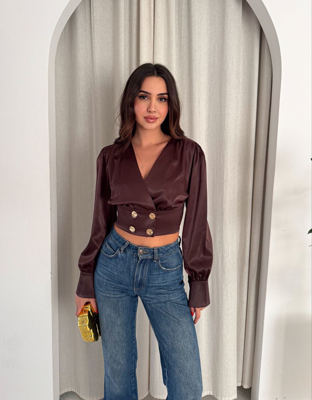 Damska bluzka satynowa